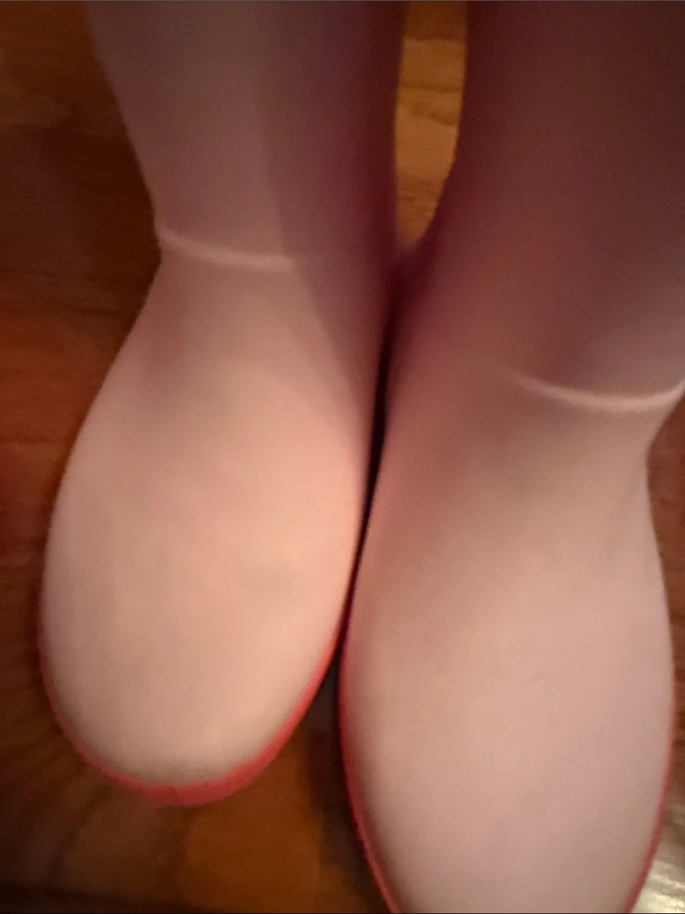 Hunter Kids Light Pink Rubber Rain Boots with Pink Soles